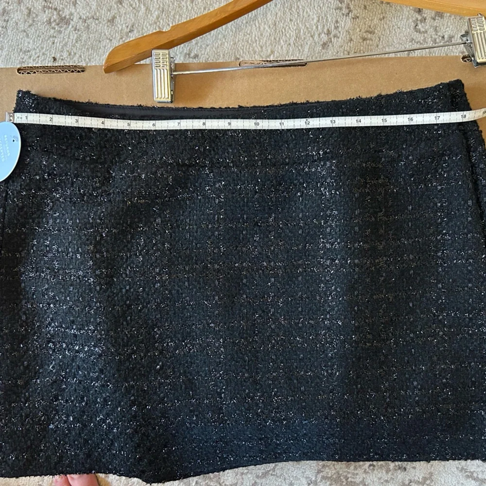 NWT Hill House Home Tatiana Black Tweed Mini Skirt Size Large - Picture 11 of 15